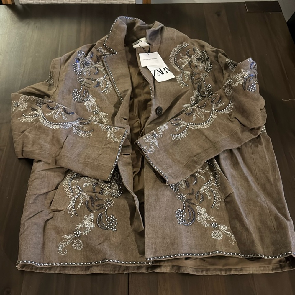 Zara Embroidered/Beaded Blazer